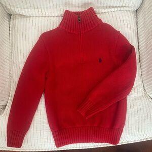 Polo by Ralph Lauren Boy’s size 7 Vibrant Red Quarter Zip-Up Sweater